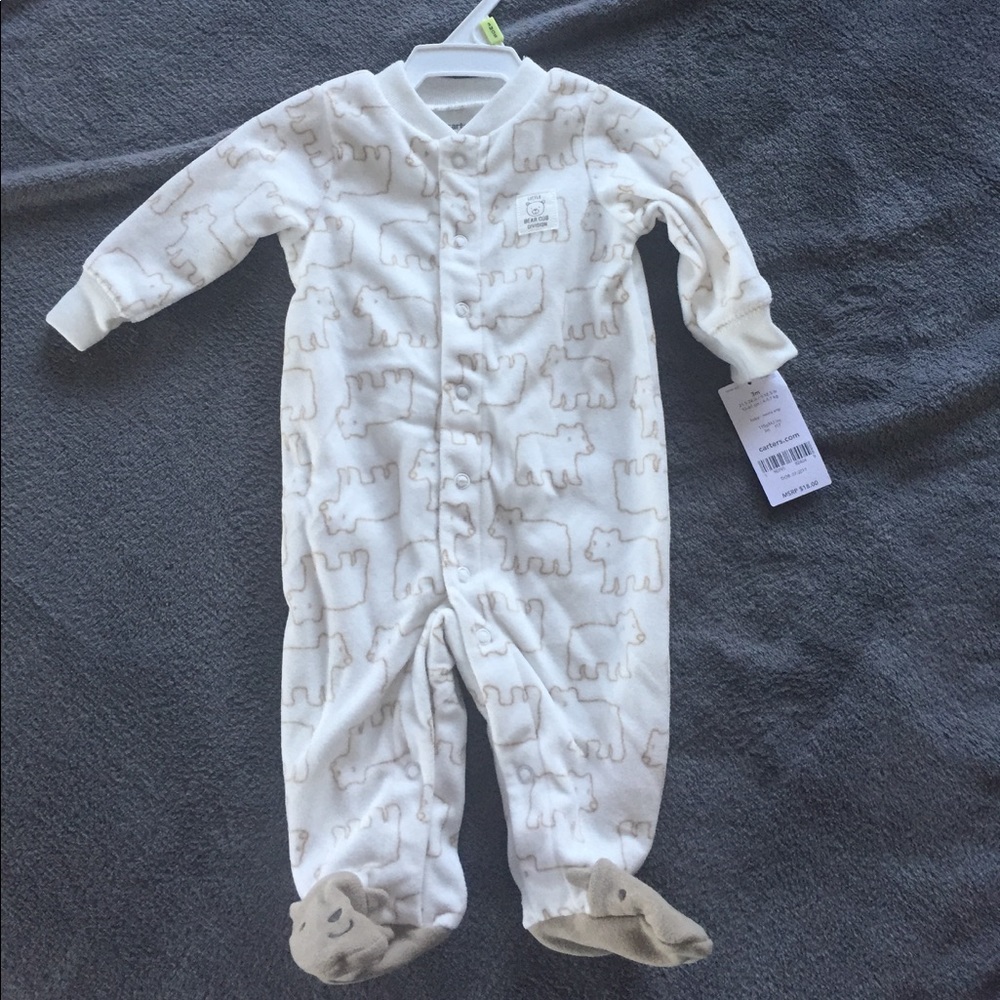 Carters Sleeper with Bear Detail. Size 0-3 Mths